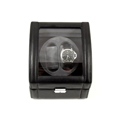Bey-Berk VP Automatic Watch Winder – Black Leather Display Case