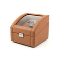 Bey-Berk VP Automatic Watch Winder – Tan Leather Display Case