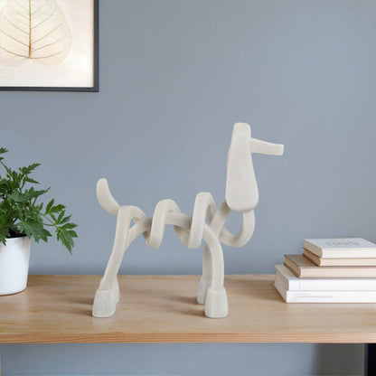 Decorative Sculpture - White Resin Modern Dog, 20 in.