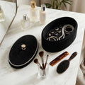 Decorative Box - Black Wood Round Removable Lid, 14 in.