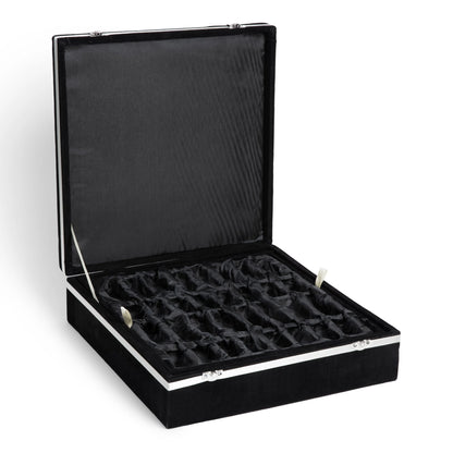 Black & White Marble Chess Set with Storage Case – Luxury 13" Handmade Stone Chess Board