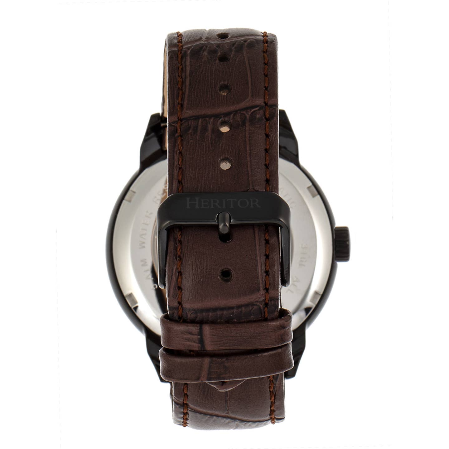 Heritor Sanford Men's Automatic Semi-Skeleton Leather Watch, Style HERHR8306