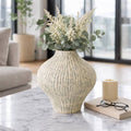 Decorative Vase - Gray Ceramic Elegant Curvy, 14 in.