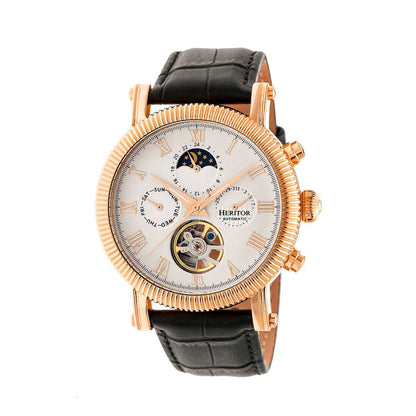 Heritor Winston Men's Automatic Semi-Skeleton Leather Watch, Style HERHR5205