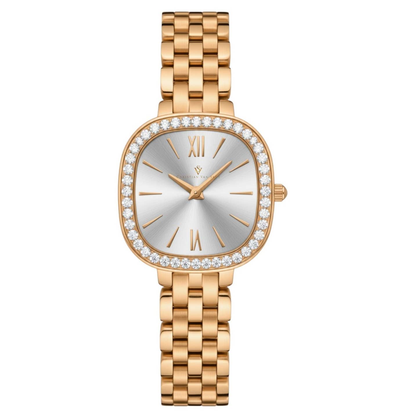 Christian Van Sant Rivoli Women's Quartz Watch, Silver Dial