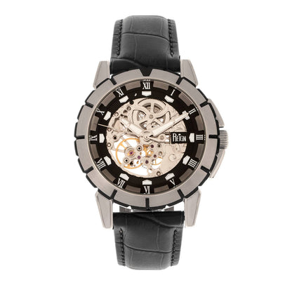 Reign Philippe Men's Automatic Skeleton Leather Watch