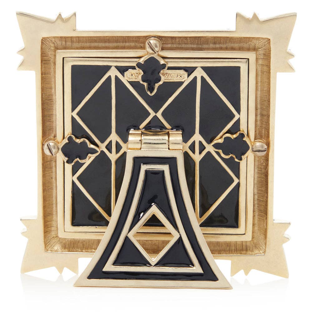 Jay Strongwater Dorothy Art Deco 3" x 3" Crystal Enamel Picture Frame