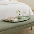 Decorative Tray - Green Quartz Resin Leaf Shape, 20 in.