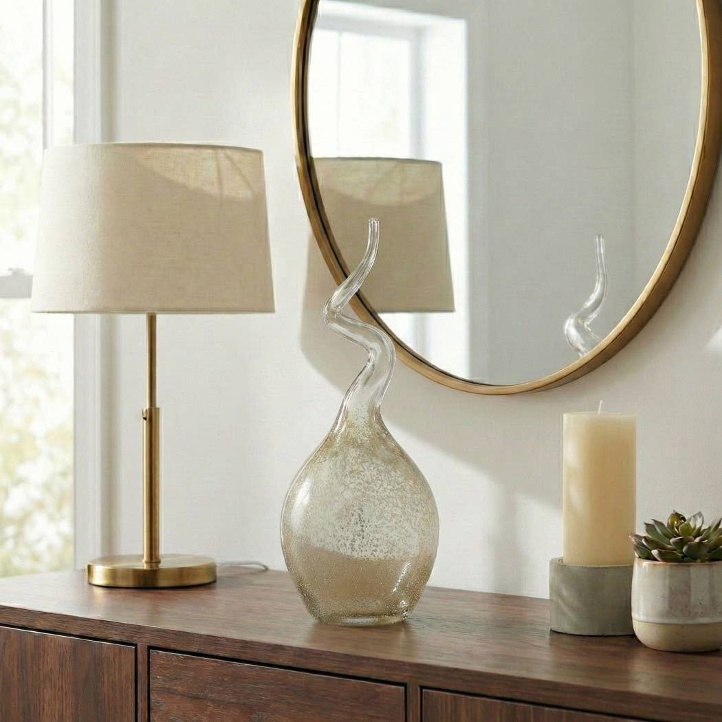 Decorative Object - Clear Glass Small Speckled, 14 in.