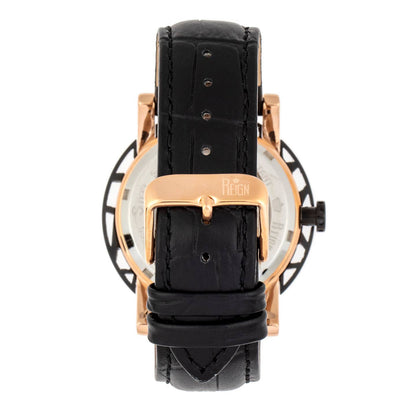Reign Stavros Men's Automatic Skeleton Leather Watch