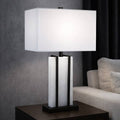 Table Lamp - White Alabaster Decorative Metal Base, 26 in.