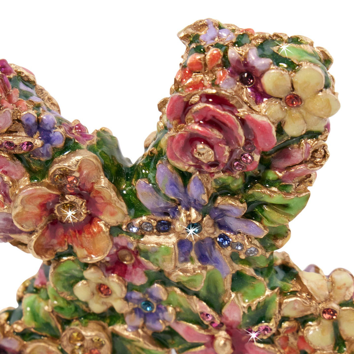 Jay Strongwater Daisy Floral Kisses Flower Crystal Enamel Gold-Finished Tabletop Object