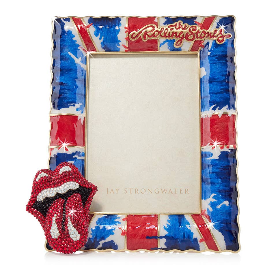 Jay Strongwater Rolling Stones 5" x 7" Crystal Enamel Picture Frame