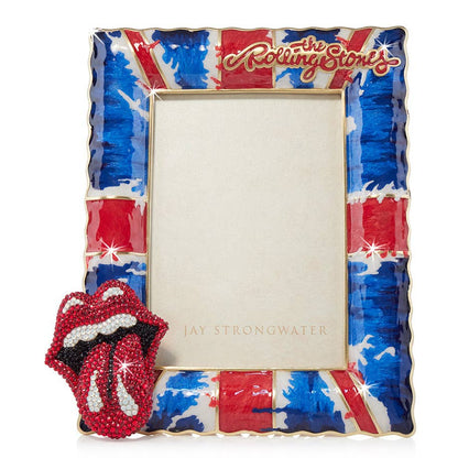 Jay Strongwater Rolling Stones 5" x 7" Crystal Enamel Picture Frame