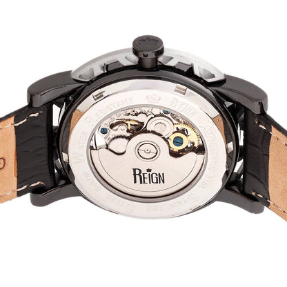Reign Stavros Men's Automatic Skeleton Leather Watch