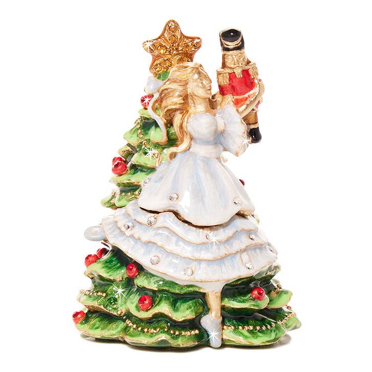Jay Strongwater 2024 Nutcracker Suite Decorative Box, Gold Crystal Enamel Gold-Finished