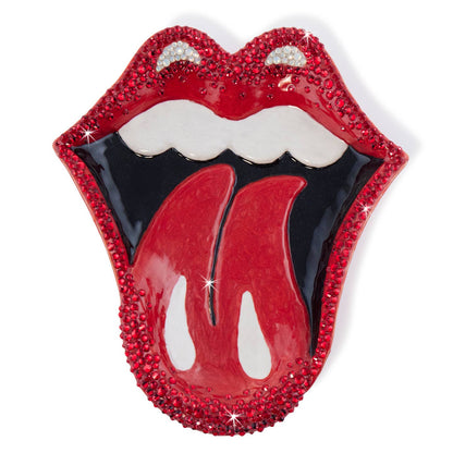 Jay Strongwater The Rolling Stones Crystal Enamel Gold-Finished Decorative Tray