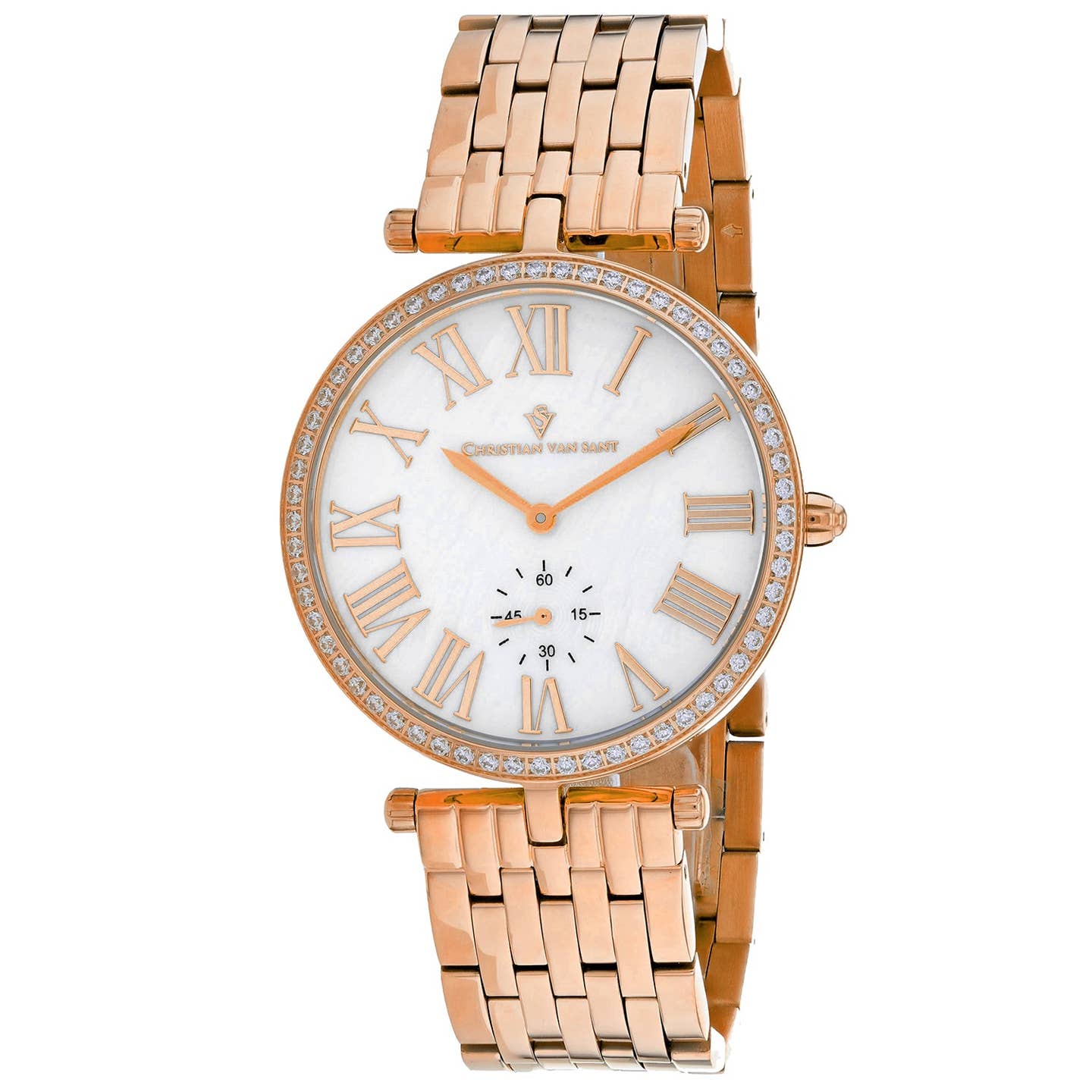 Christian Van Sant Hush Women's Quartz Watch, White Mother-of-Pearl Dial
