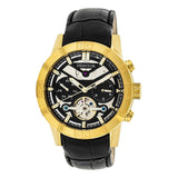 Authentic Heritor Hannibal Men's Automatic Semi-Skeleton Leather Watch, Style HERHR4104