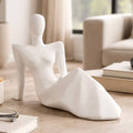 Decorative Sculpture - White Marble Reclining Woman, 8 in.