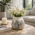 Decorative Vase - Gray Earthenware Glazed Finish, 7 in.