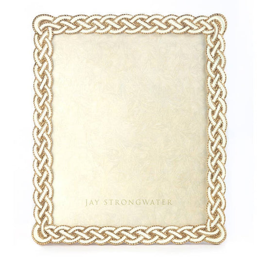 Jay Strongwater Liam Braided 8" x 10" Enamel Gold-Finished Picture Frame