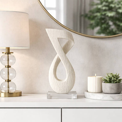 Decorative Object - White Resin Abstract Twist, 19 in.