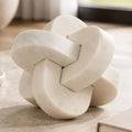 Sculpture - White Marble Interlocking Knot Design, 6 in.