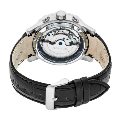 Heritor Hannibal Men's Automatic Semi-Skeleton Leather Watch, Style HERHR4102
