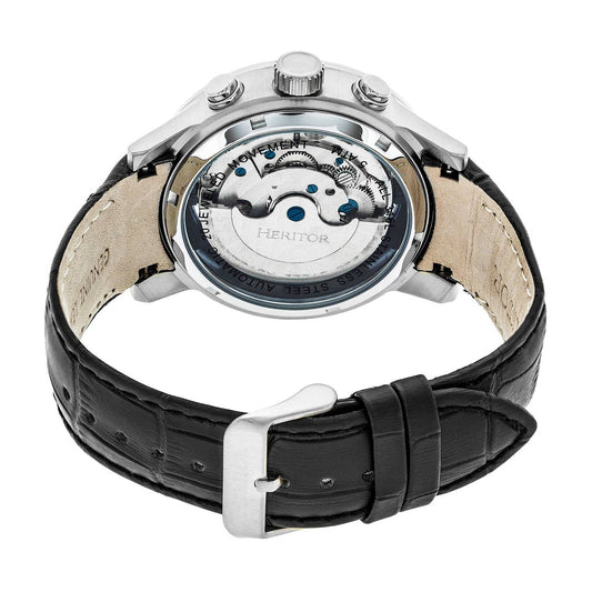 Heritor Hannibal Men's Automatic Semi-Skeleton Leather Watch, Style HERHR4102