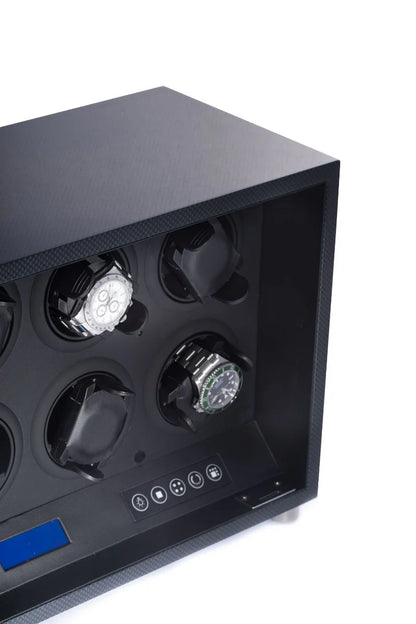 Bey-Berk "CEO" 6-Watch Automatic Watch Winder – Carbon Fiber Finish