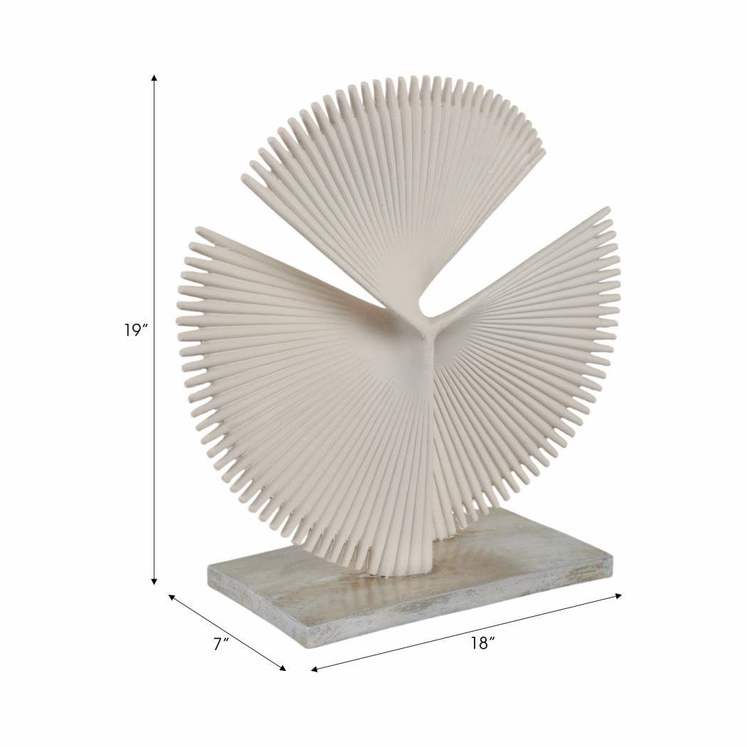 Decorative Sculpture - Ivory Resin Fan Fold Statuary, 19 in.