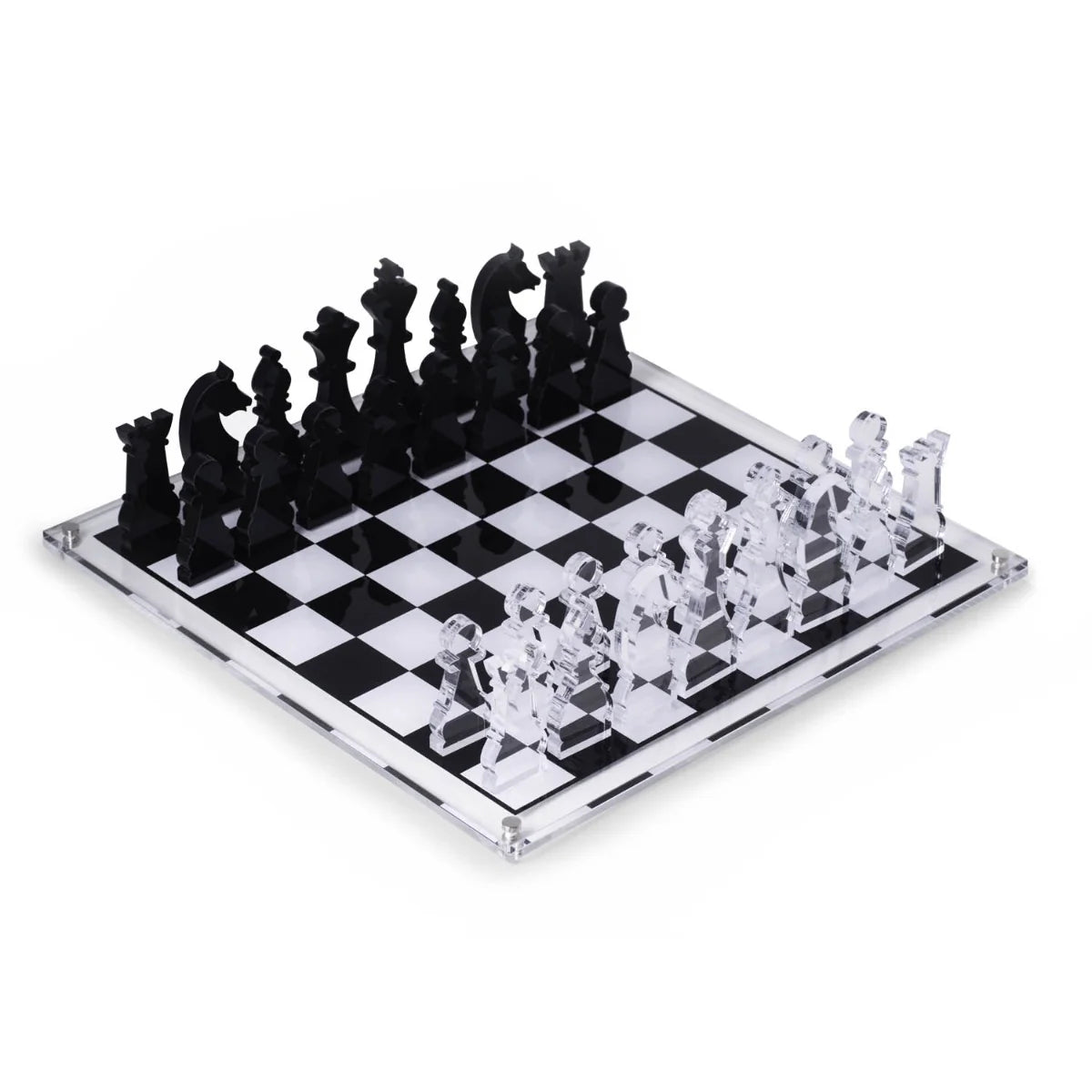 Charlie Acrylic Chess Set – Luxury Clear & Black Chess Board