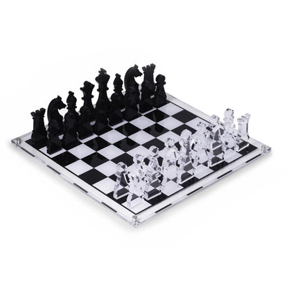 Charlie Acrylic Chess Set – Luxury Clear & Black Chess Board