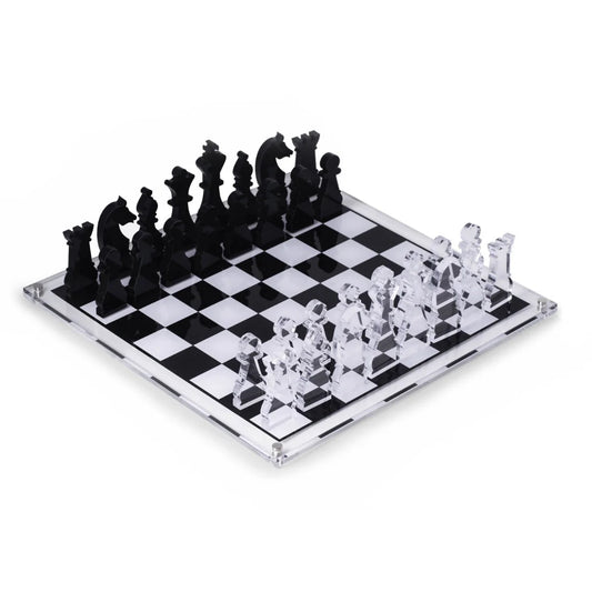 Charlie Acrylic Chess Set – Luxury Clear & Black Chess Board