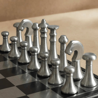 Copper and Silver Metallic Chess Set