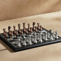 Copper and Silver Metallic Chess Set