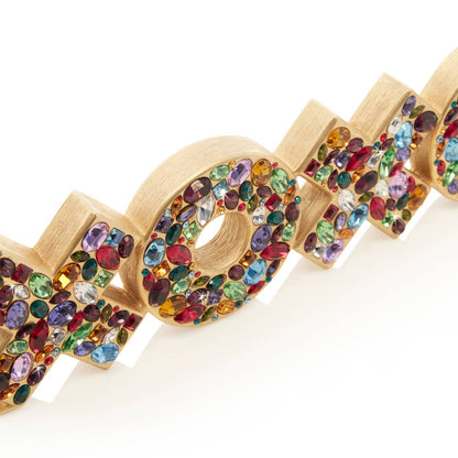 Jay Strongwater Avery Xoxo Swarovski Crystal Enamel Gold-Finished Tabletop Object