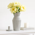 Decorative Jar - White Ceramic Detail with Lid, 20 in.