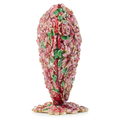 Jay Strongwater Chloe Floral Heart Flower Crystal Enamel Gold-Finished Tabletop Object