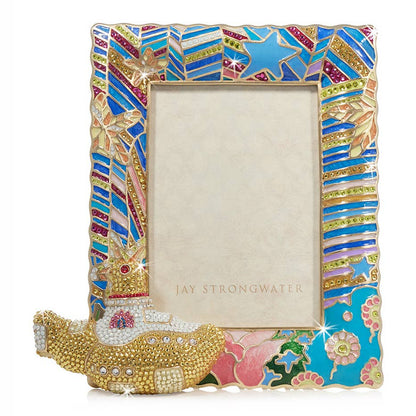 Jay Strongwater Yellow Submarine 5" x 7" Crystal Enamel Picture Frame