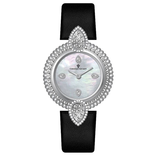 Christian Van Sant Valor Women's Quartz Watch, Silver Dial