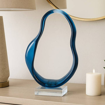 Decorative Object - Blue Crystal Twist Statuary, 12 in.