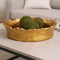 Decorative Bowl - Gold Metal Round Textured, 17 in.