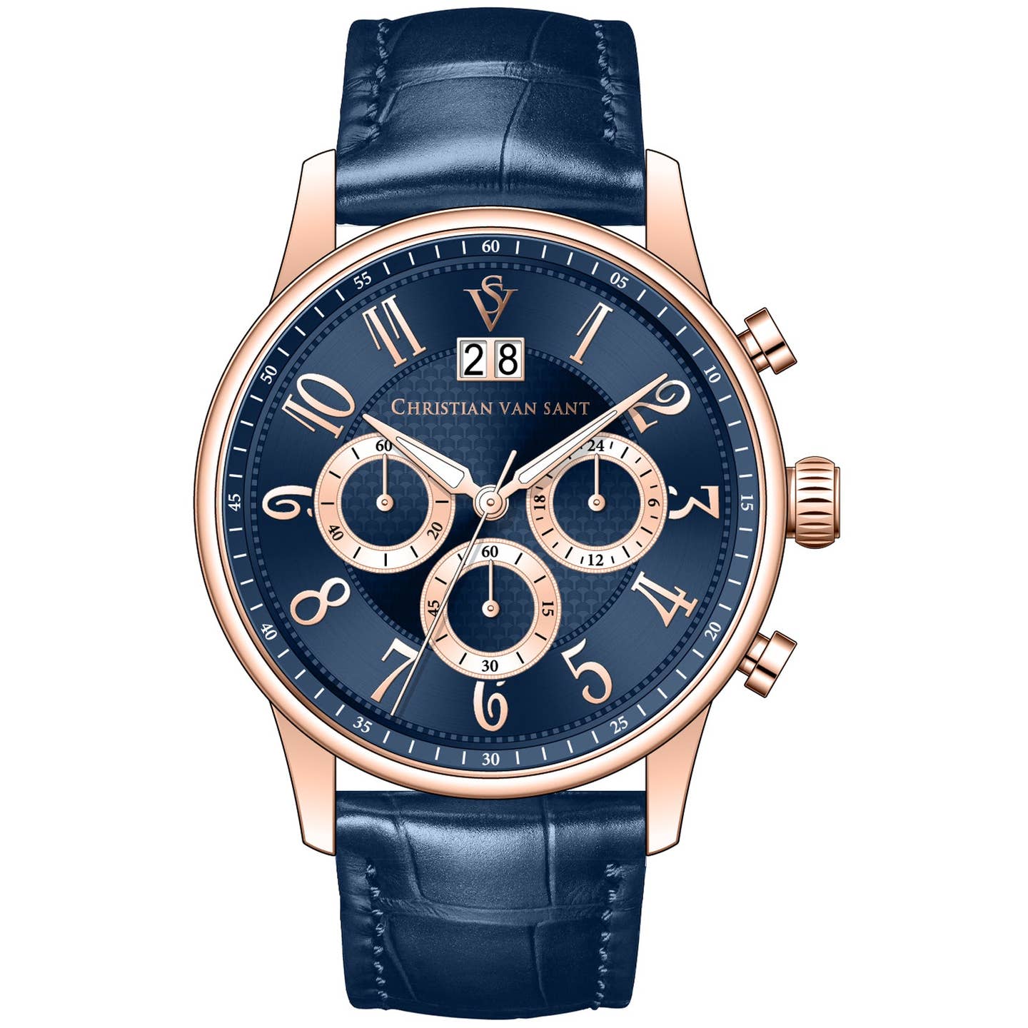 Christian Van Sant Heritage Men's Quartz Watch, Blue Dial
