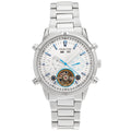 Heritor Wilhelm Men's Automatic Semi-Skeleton Bracelet Watch, Silver
