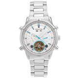 Heritor Wilhelm Men's Automatic Semi-Skeleton Bracelet Watch, Silver