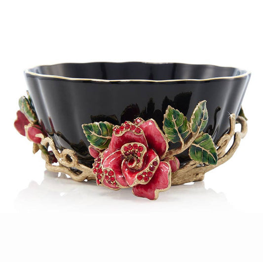 Jay Strongwater Catherine Night Bloom Gold-Finished Pewter Decorative Bowl