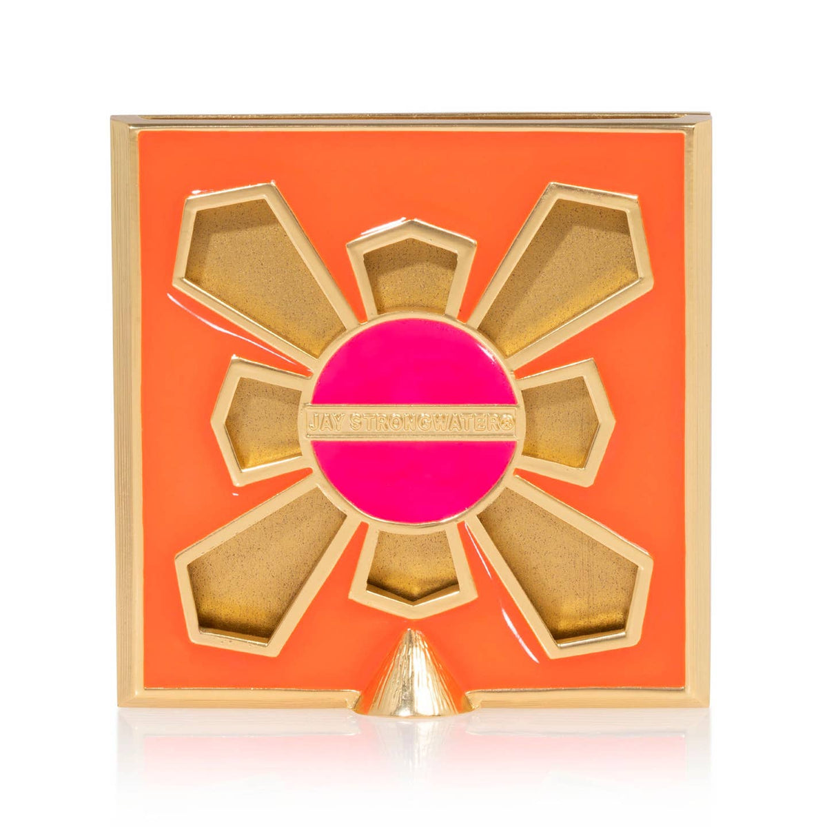 Jay Strongwater Leland Pavé Corner Rose 2" Swarovski Crystal Enamel Picture Frame, Electric Pink