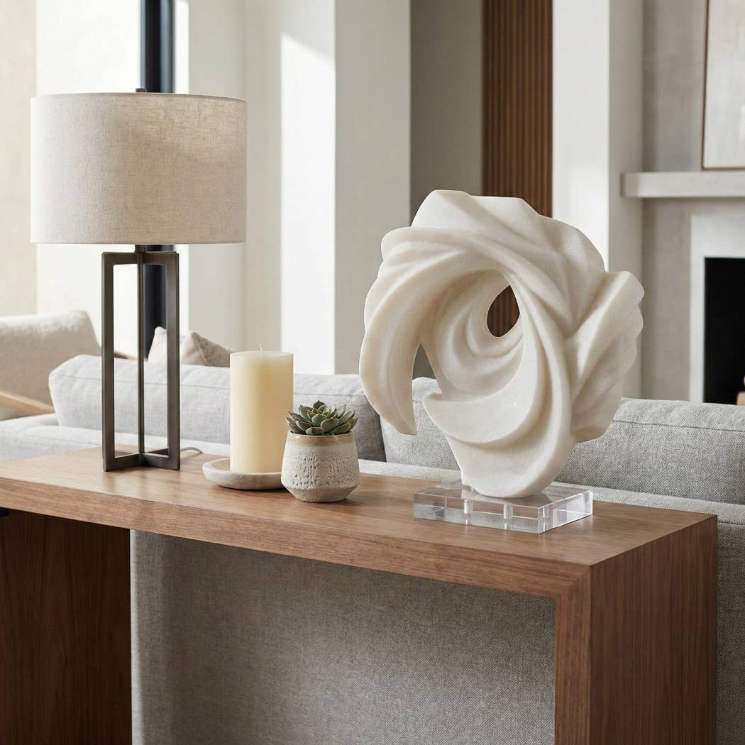 Decorative Sculpture - White Resin Exquisite, 15 in.